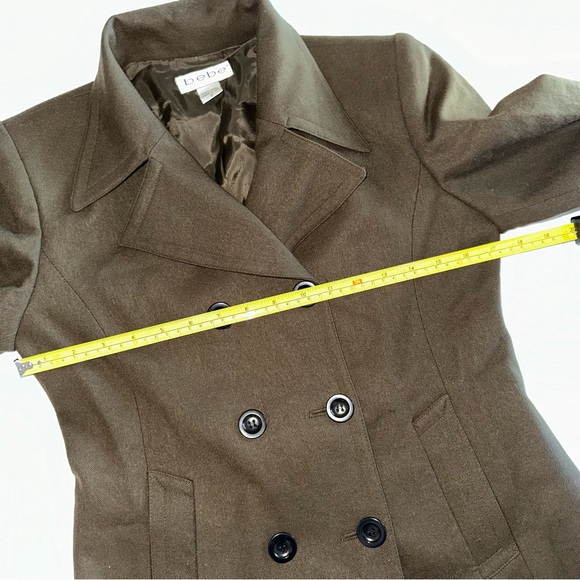 2 for $29 | bebe olive green 100% wool peacoat / jacket - Picture 6 of 9